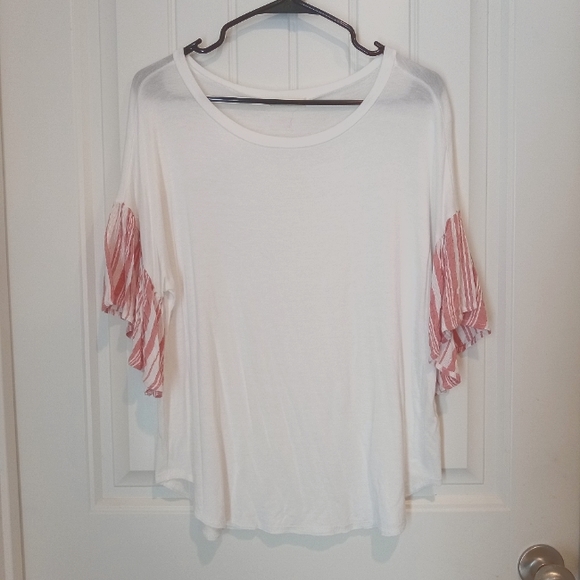 Promesa white flutter sleeve boutique top S - Picture 6 of 8